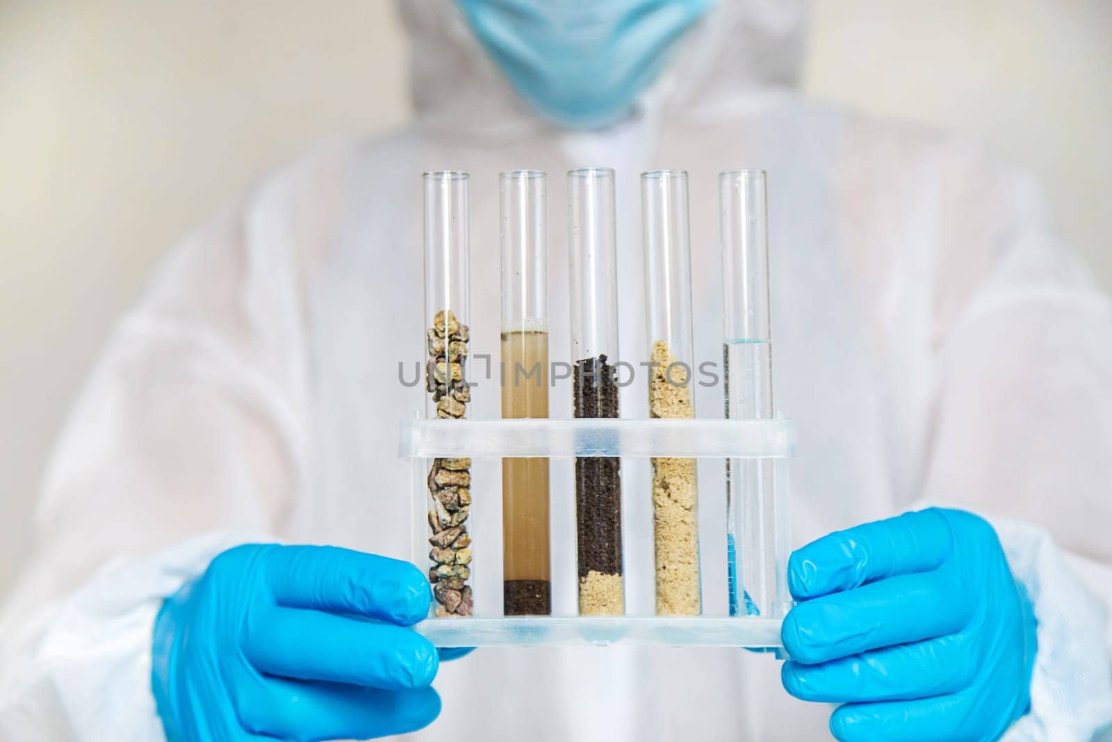 Soil testing in the laboratory. Selective focus. Nature.