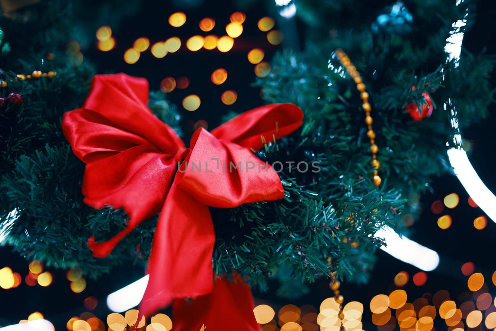Traditional handmade Christmas wreath green fir tree.