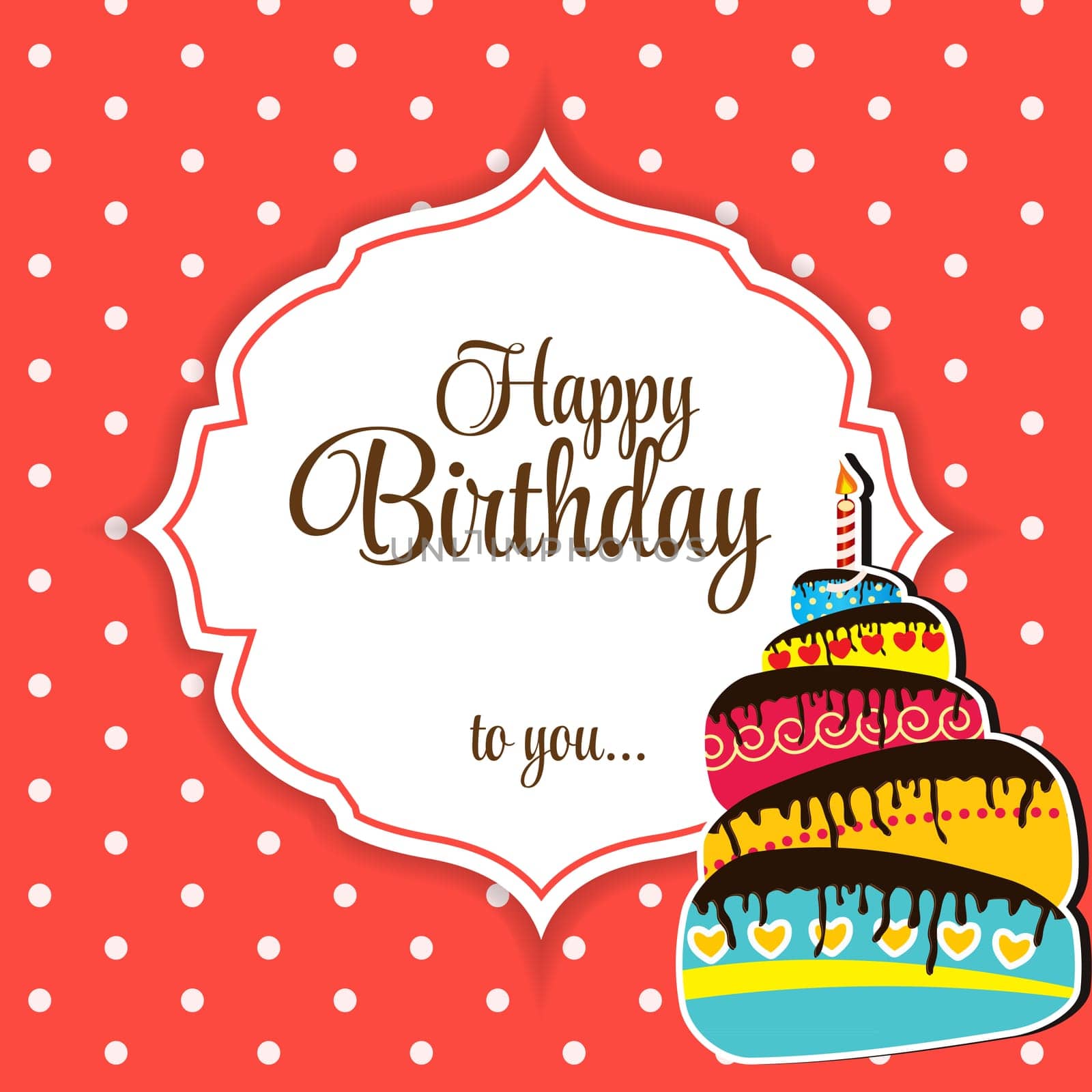 Happy Birthday Card Vector Illustration.