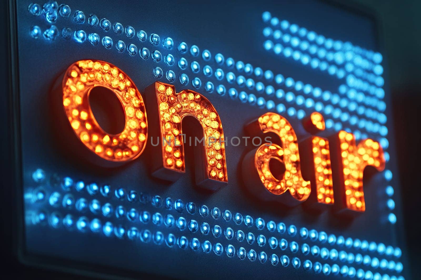 The inscription on air on a blue background