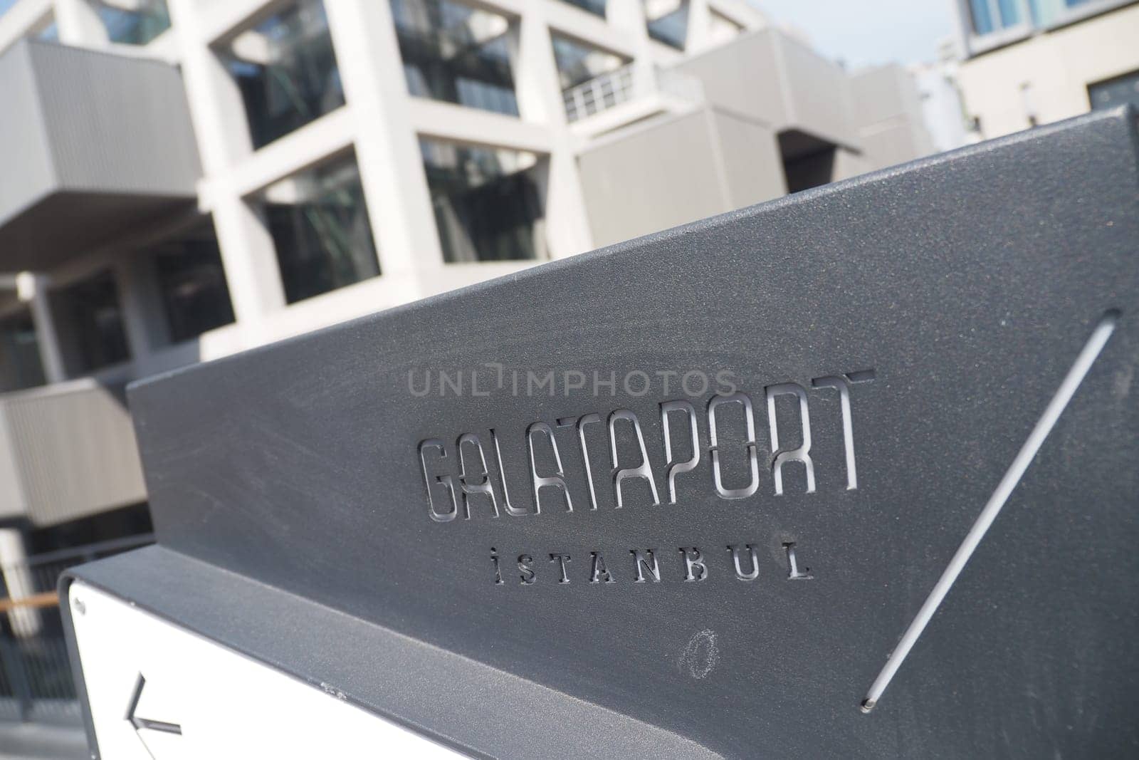 A directional sign at Galataport in Istanbul guides visitors to attractions.