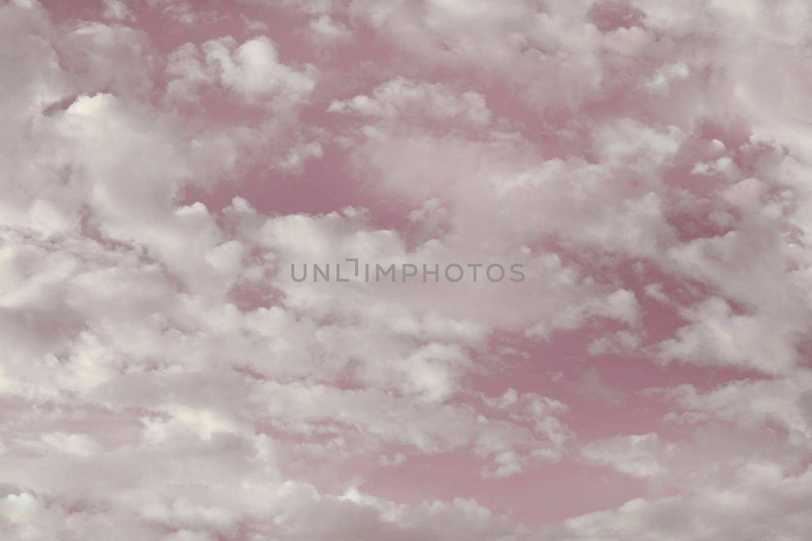 Romantic soft sky with pink and white clouds