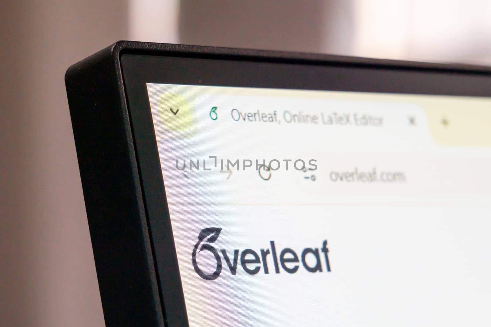 New York, USA - March 30, 2025: Overleaf LaTeX editor website homepage displayed on computer