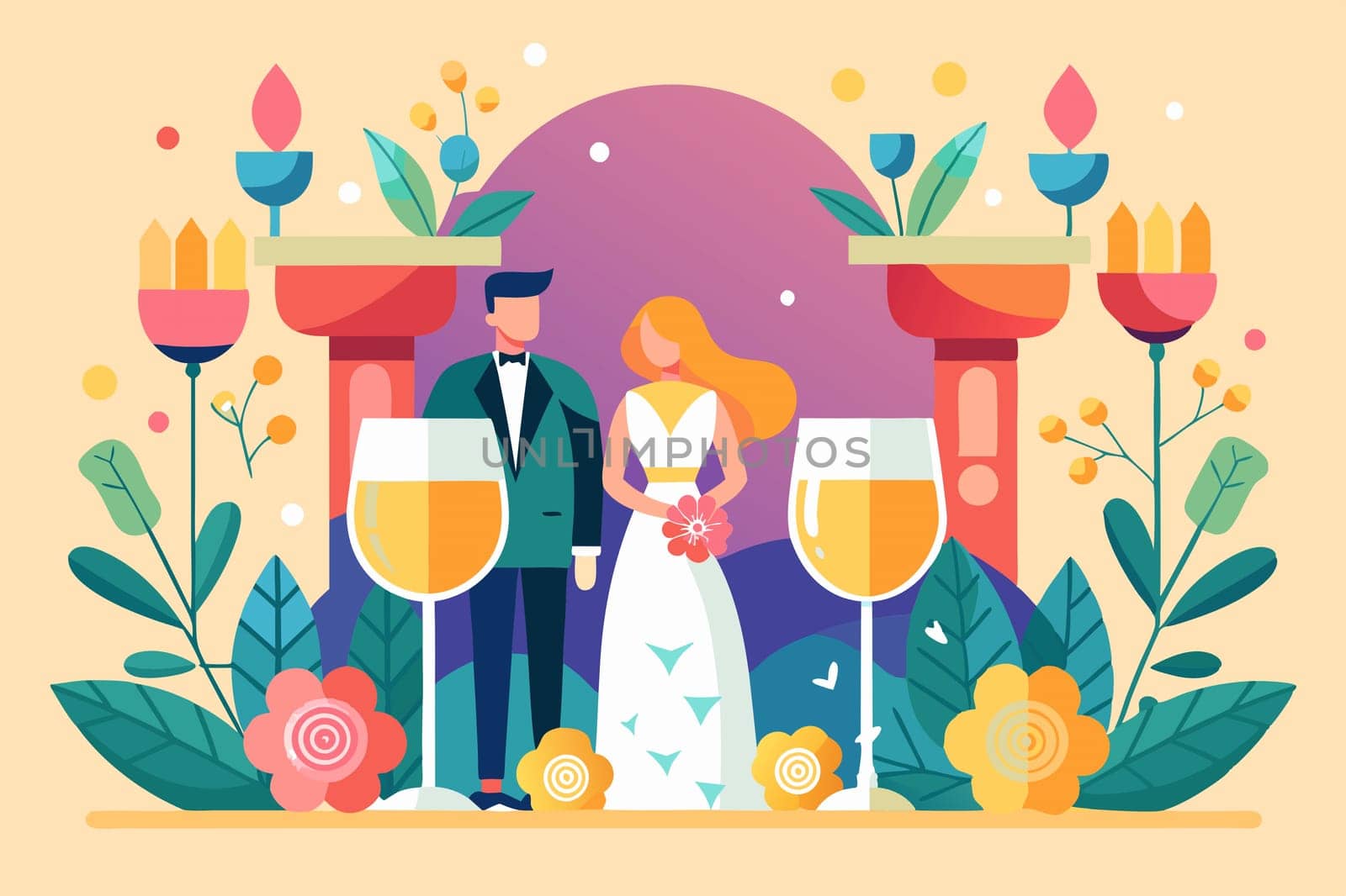 a marriage ceremony, especially considered as including the associated celebrations
