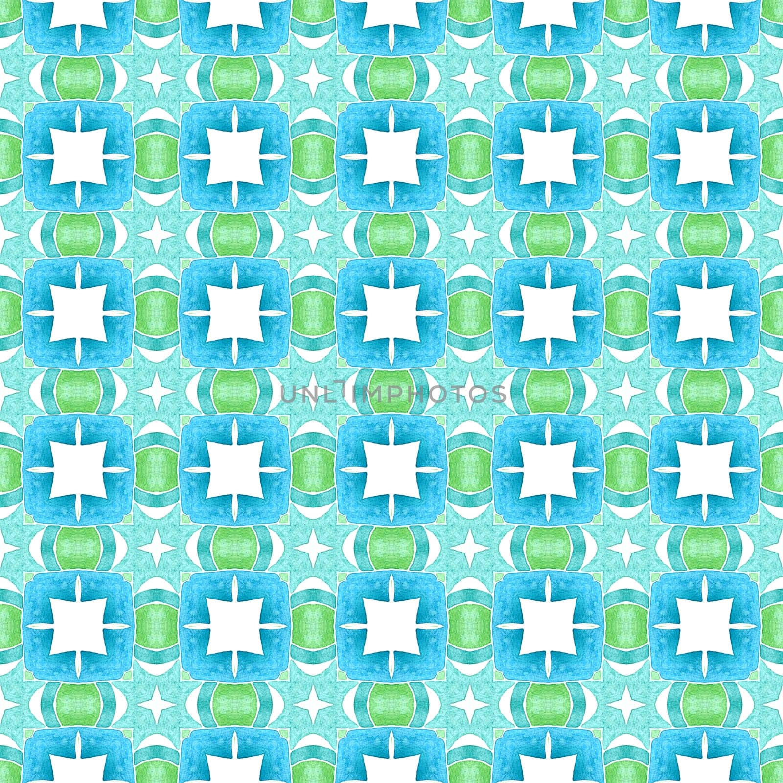 Textile ready outstanding print, swimwear fabric, wallpaper, wrapping. Green noteworthy boho chic summer design. Oriental arabesque hand drawn border. Arabesque hand drawn design.