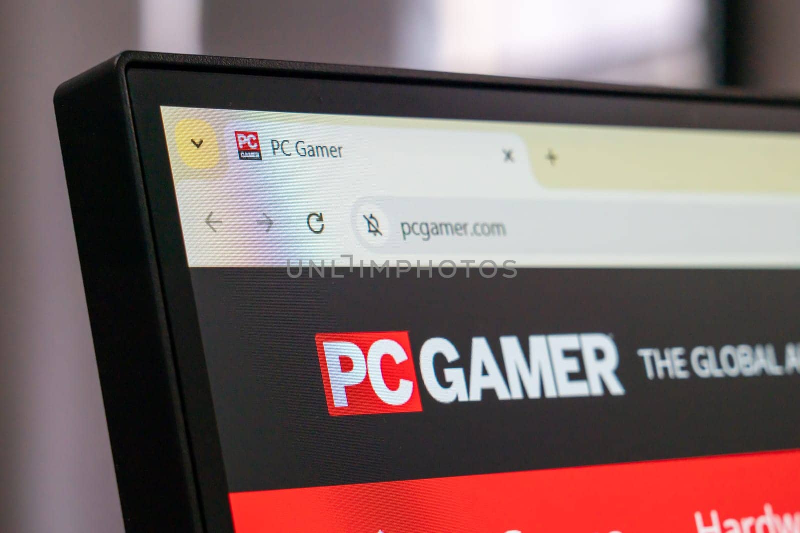 New York, USA - March 30, 2025: PC Gamer official gaming news website homepage displayed on