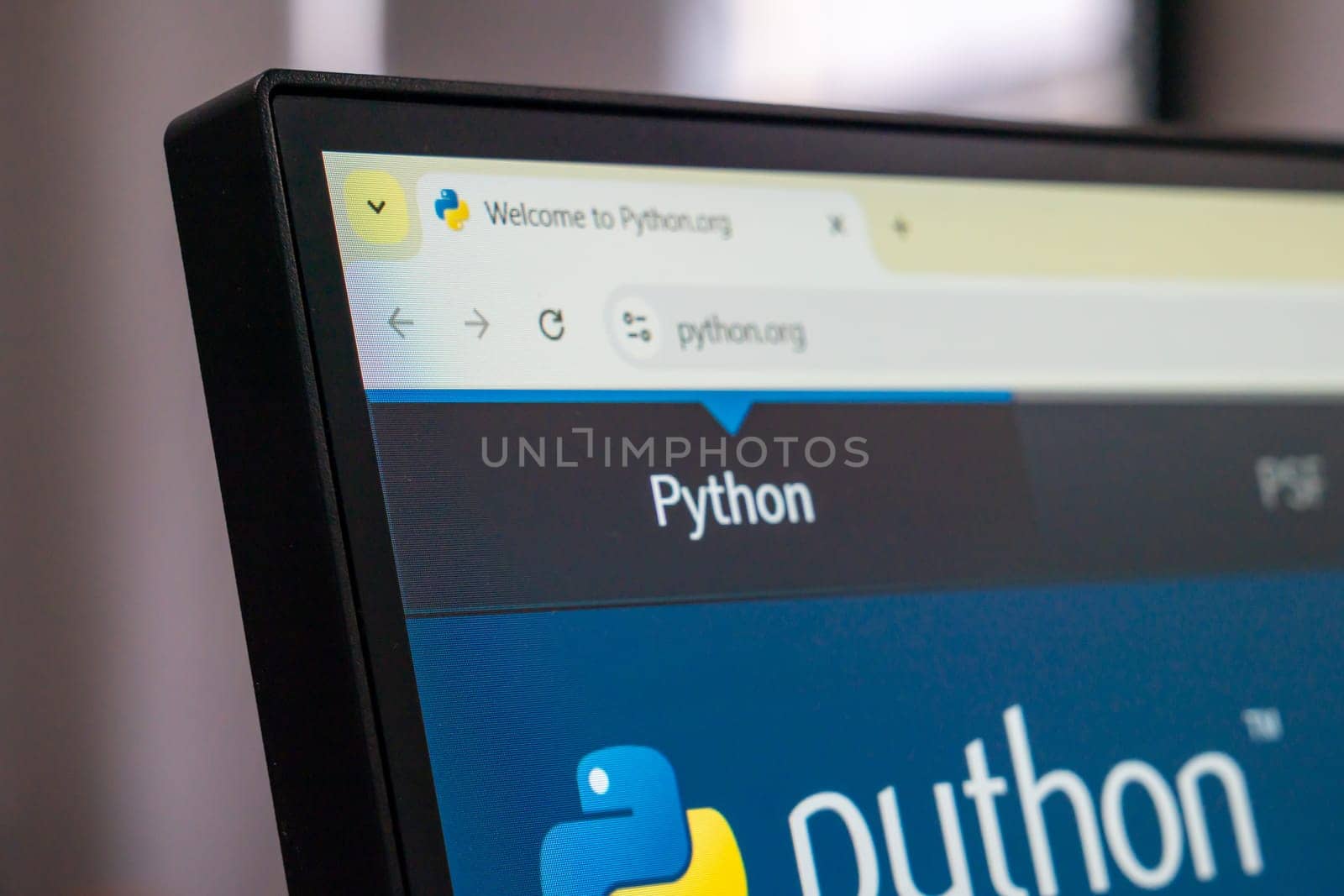 New York, USA - March 30, 2025: Python official programming language website homepage displayed on