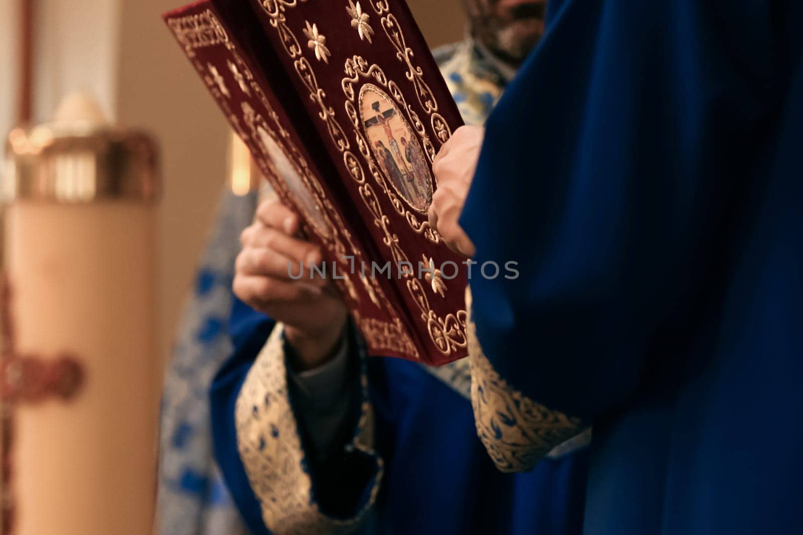 Armenian priest with a bible. Apostolic Church.