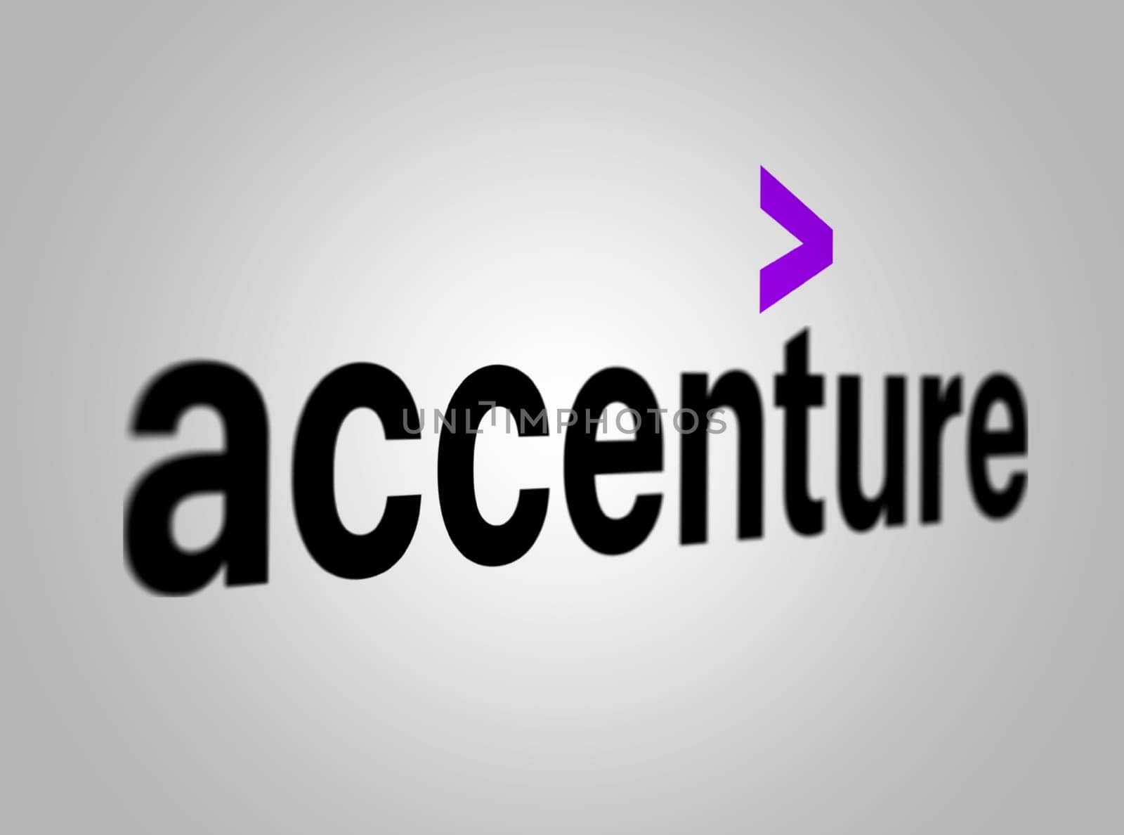 New York, US, May 2023: Accenture logo on white background. Accenture is a multinational professional services company. Illustrative editorial. Selective focus