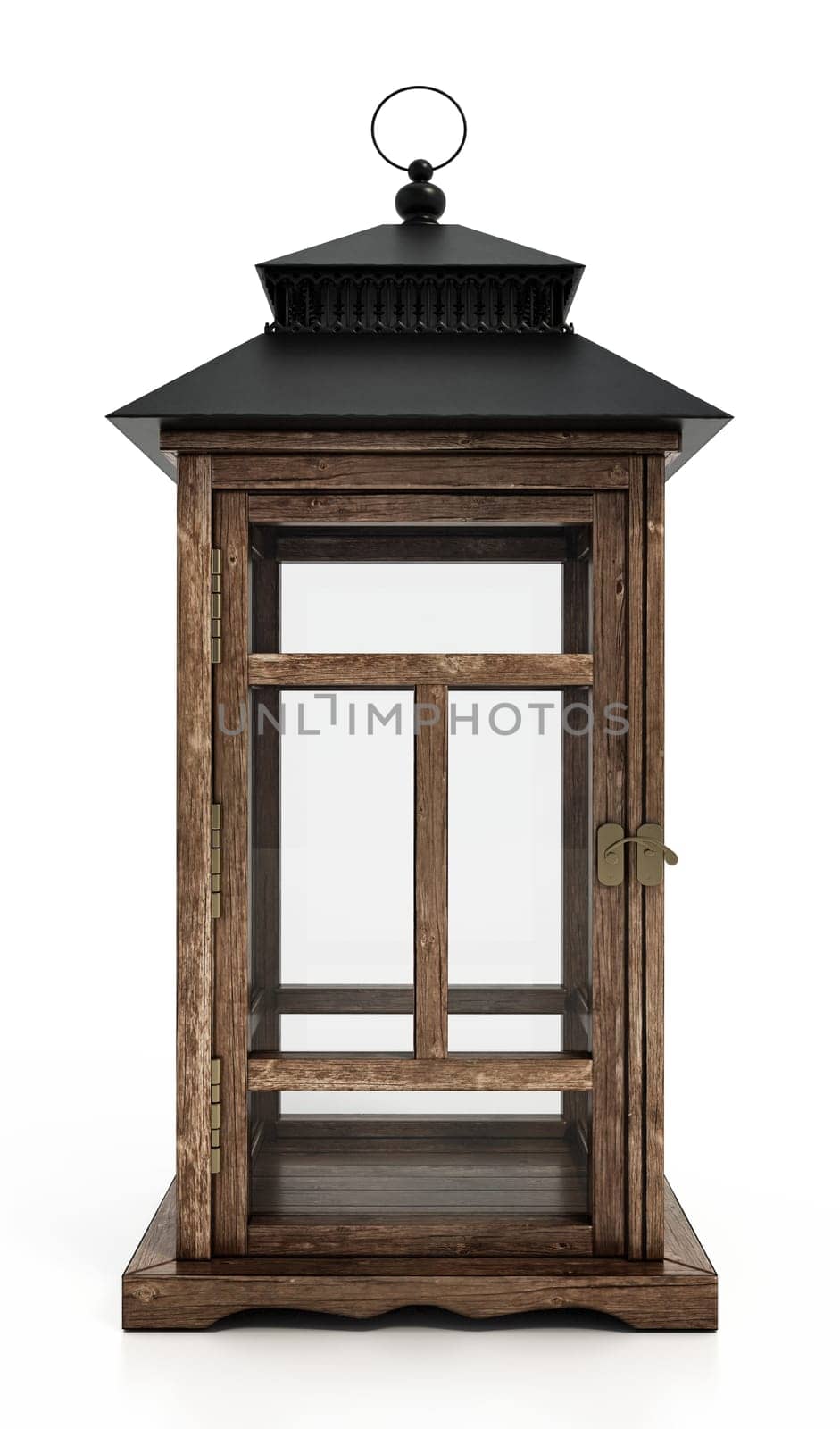 Traditional lantern isolated on white background. 3D illustration.