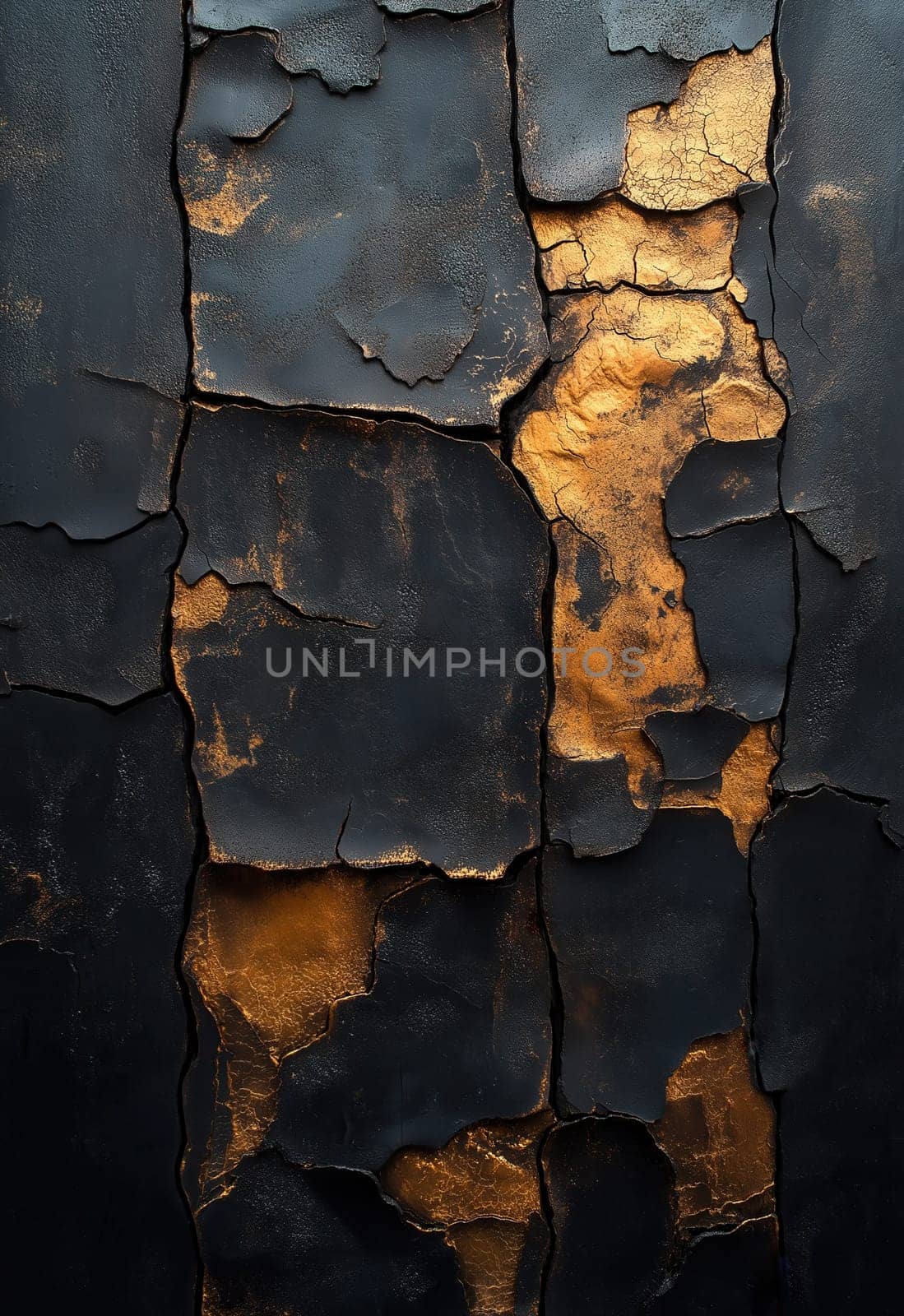 Cracked texture of a colored wall. Selective focus.