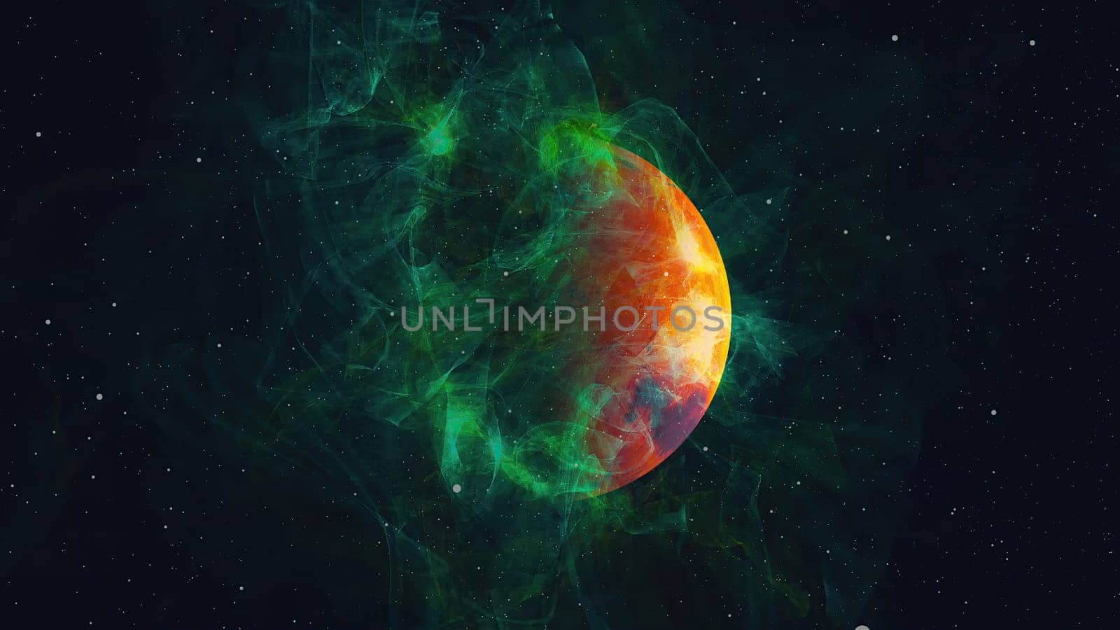 planet Mars with nebula. Computer generated 3d render