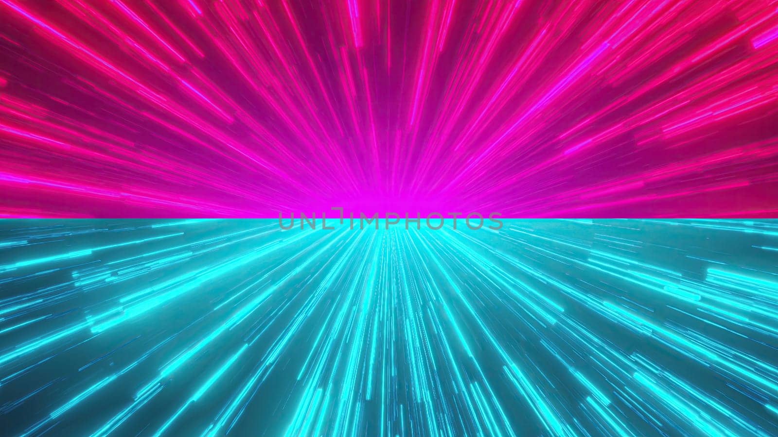 Fast bright neon lines. Computer generated 3d render