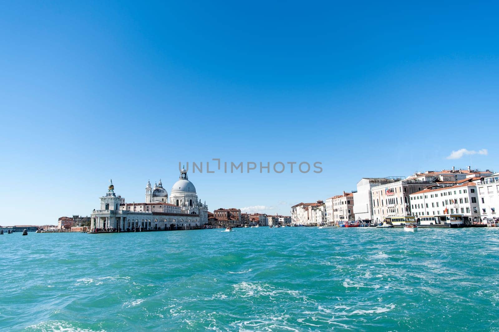 View of Canal Grande in Venice with Basilica Santa Maria della Luce