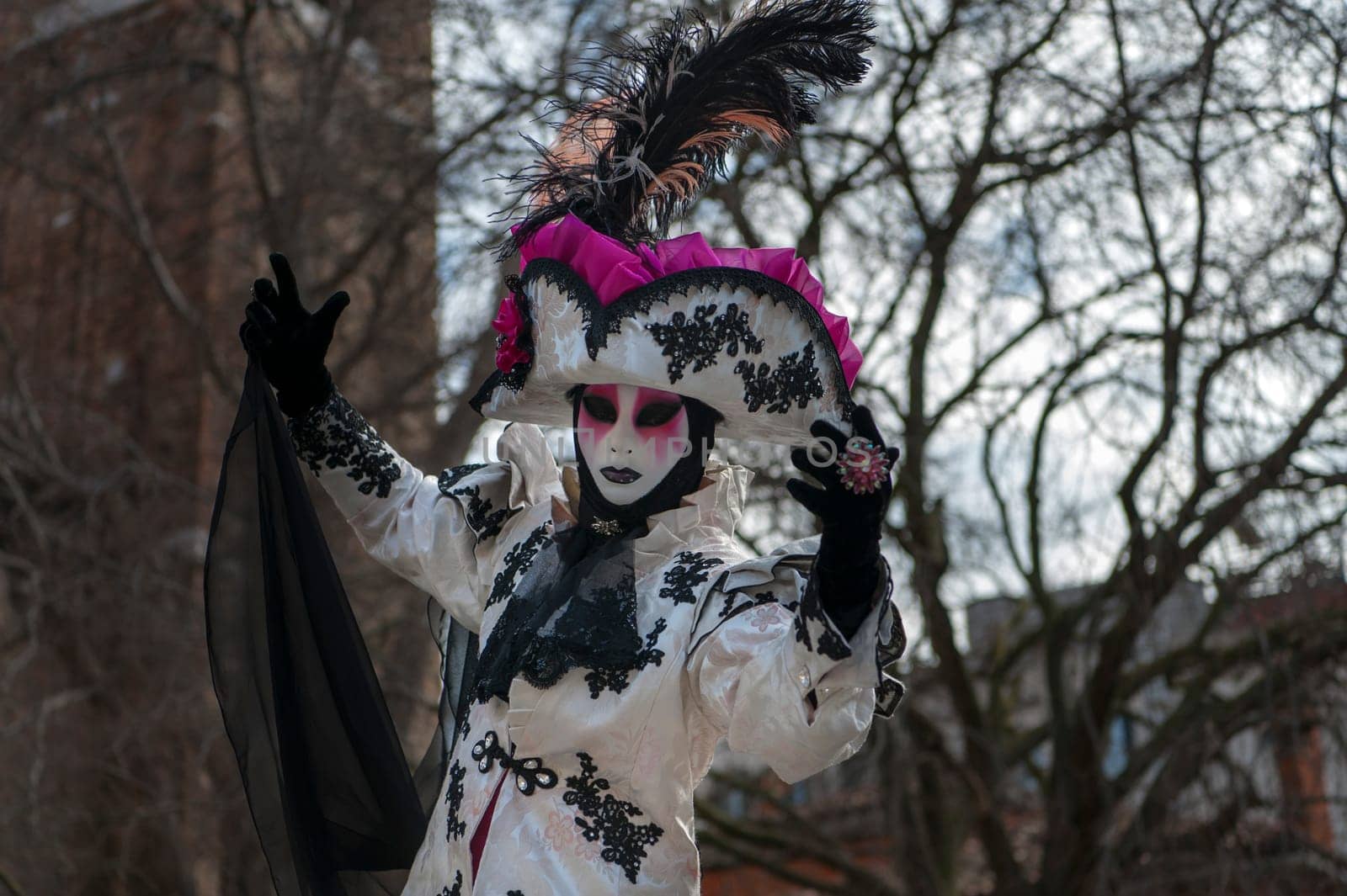 VENICE, ITALY - Febrary 28 2025: The masks of the Venice carnival 2025