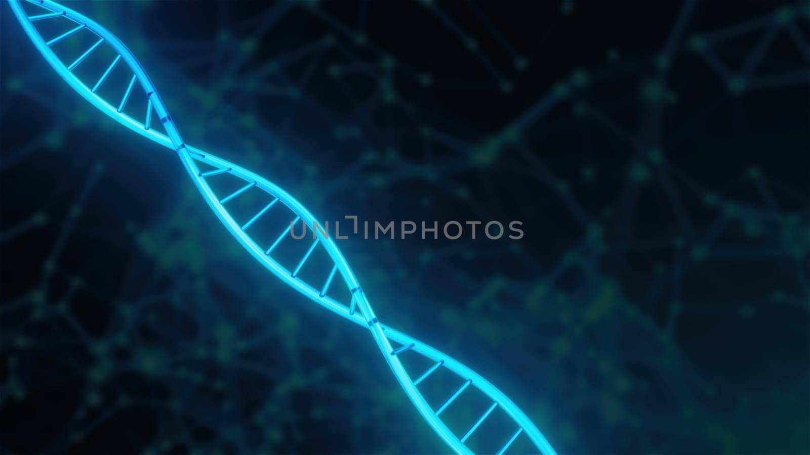 Blue digital DNA. Computer generated 3d render