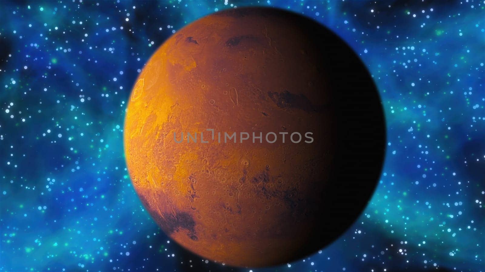 Planet Mars with nebula. Elements of this image furnished by NASA