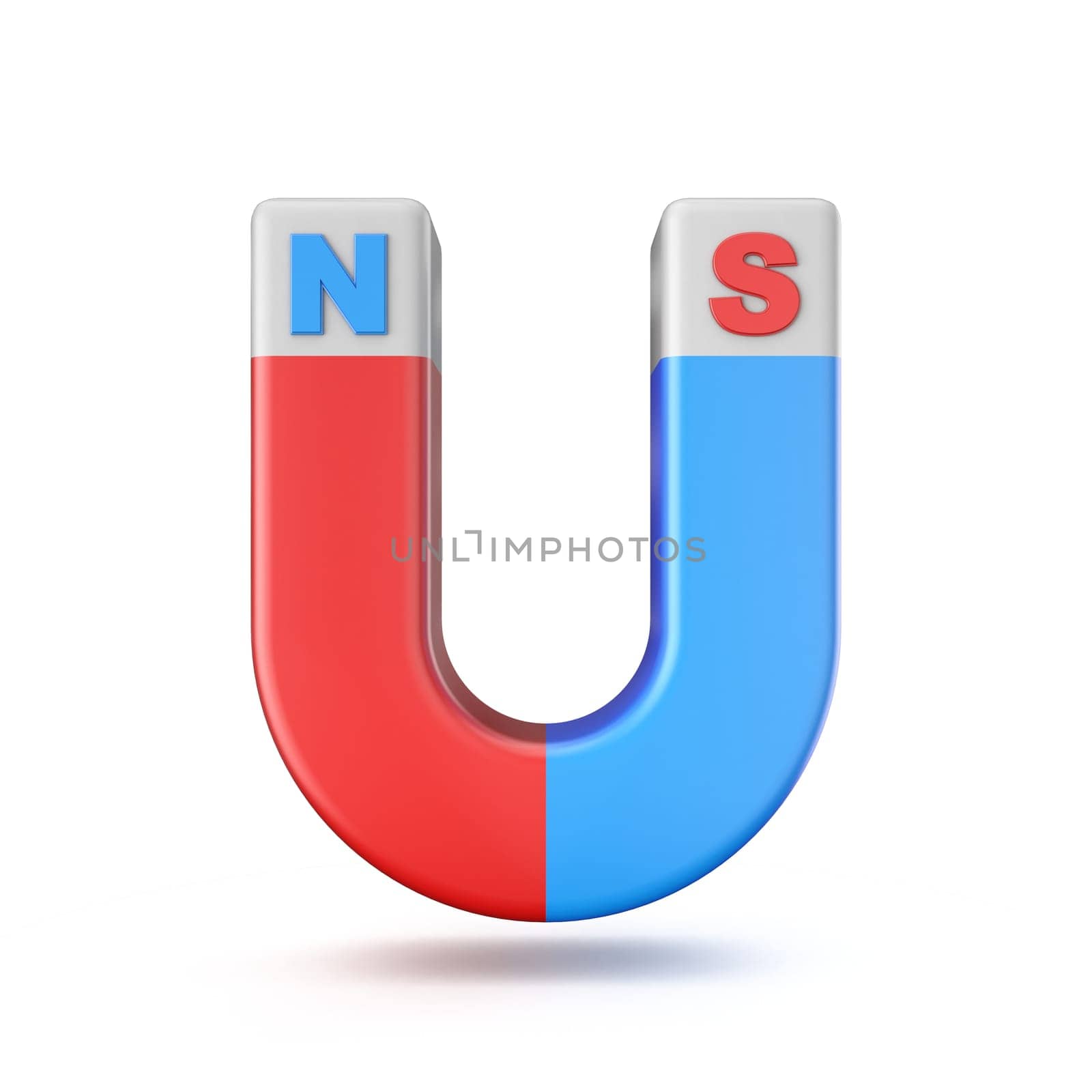 Magnet 3D rendering illustration isolated on white background