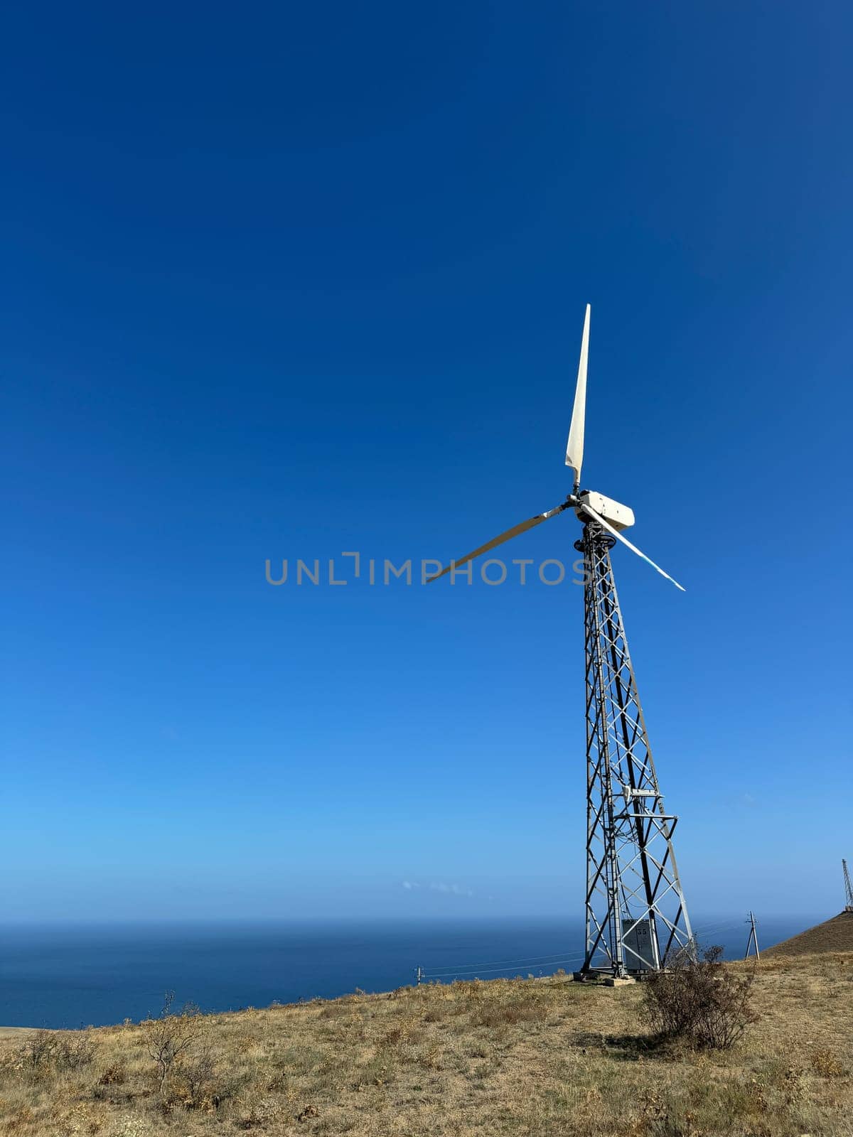 Wind farm on the seashore landscape