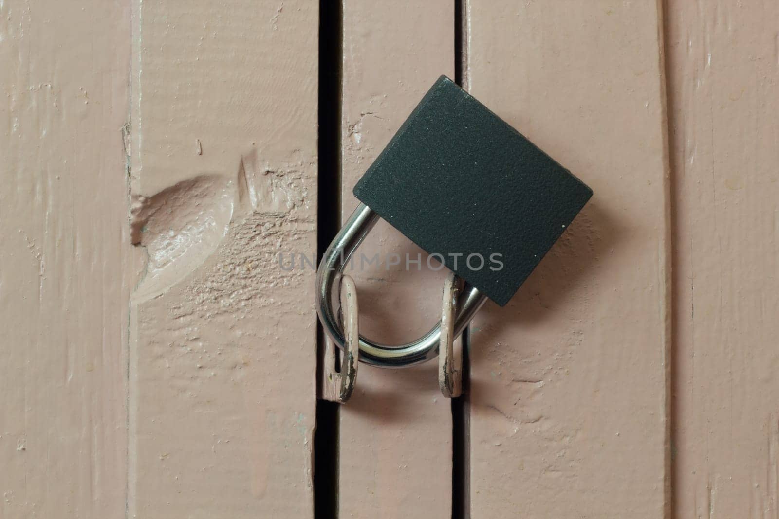 The lock on the metal cabinet - security and safety concept