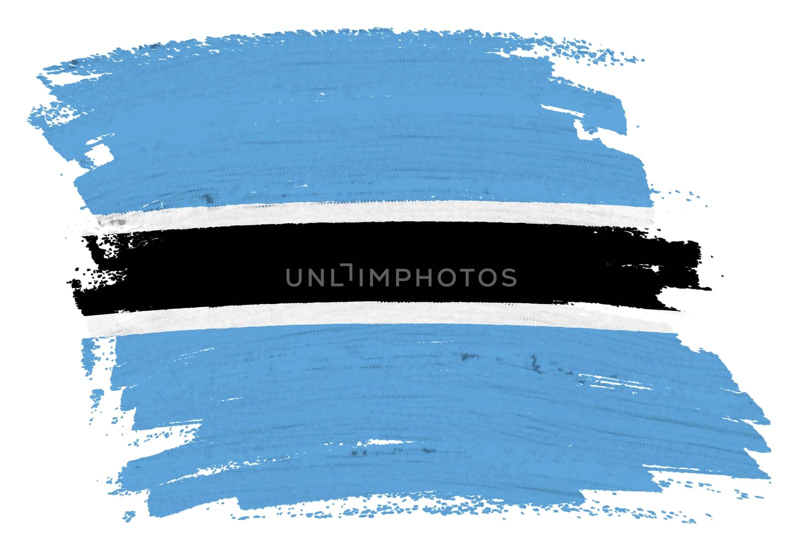 A Botswana flag background paint splash brushstroke 3d illustration with clipping path