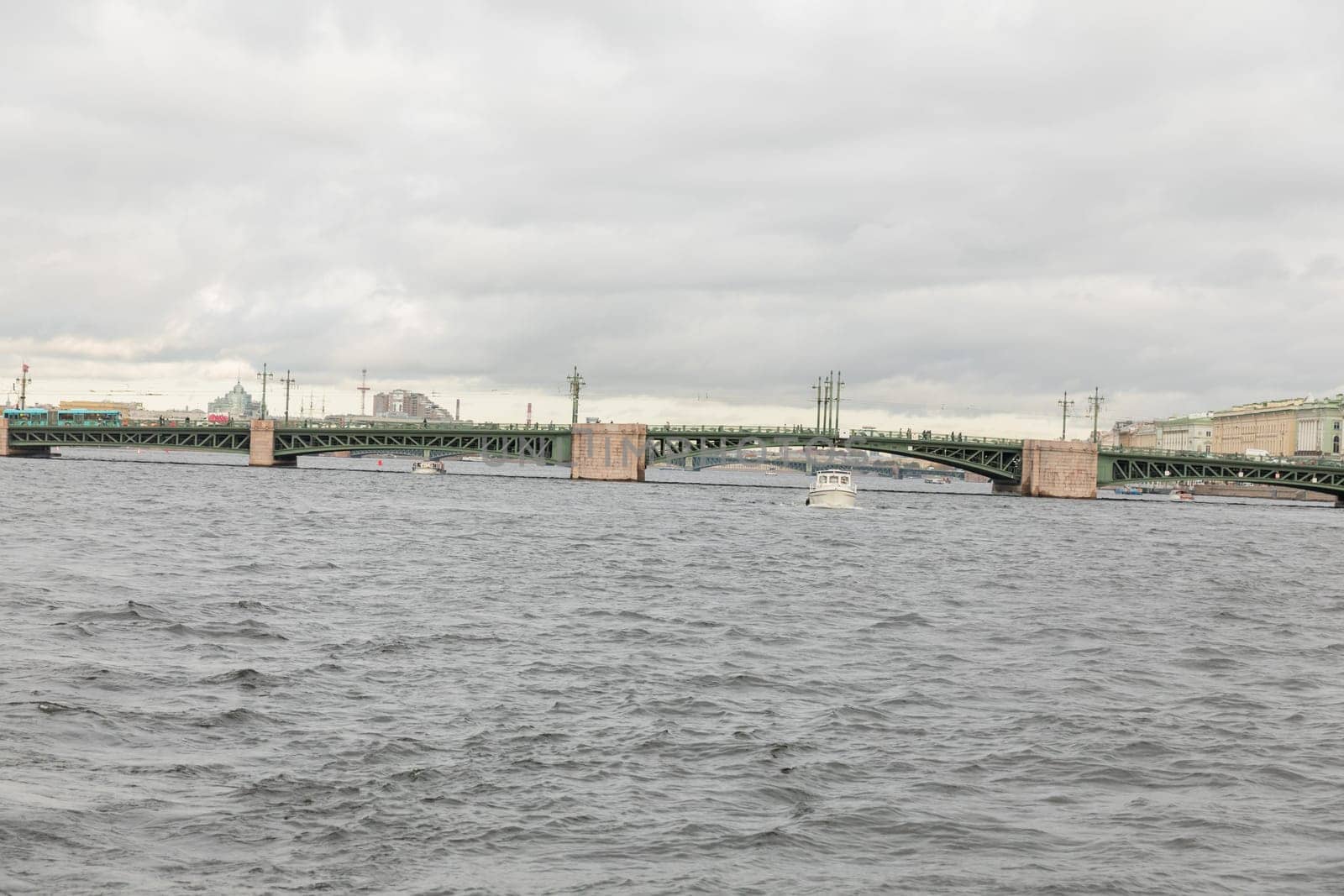 St. Petersburg Russia 16 October 2024 Neva River Houses and Bridges of the Town