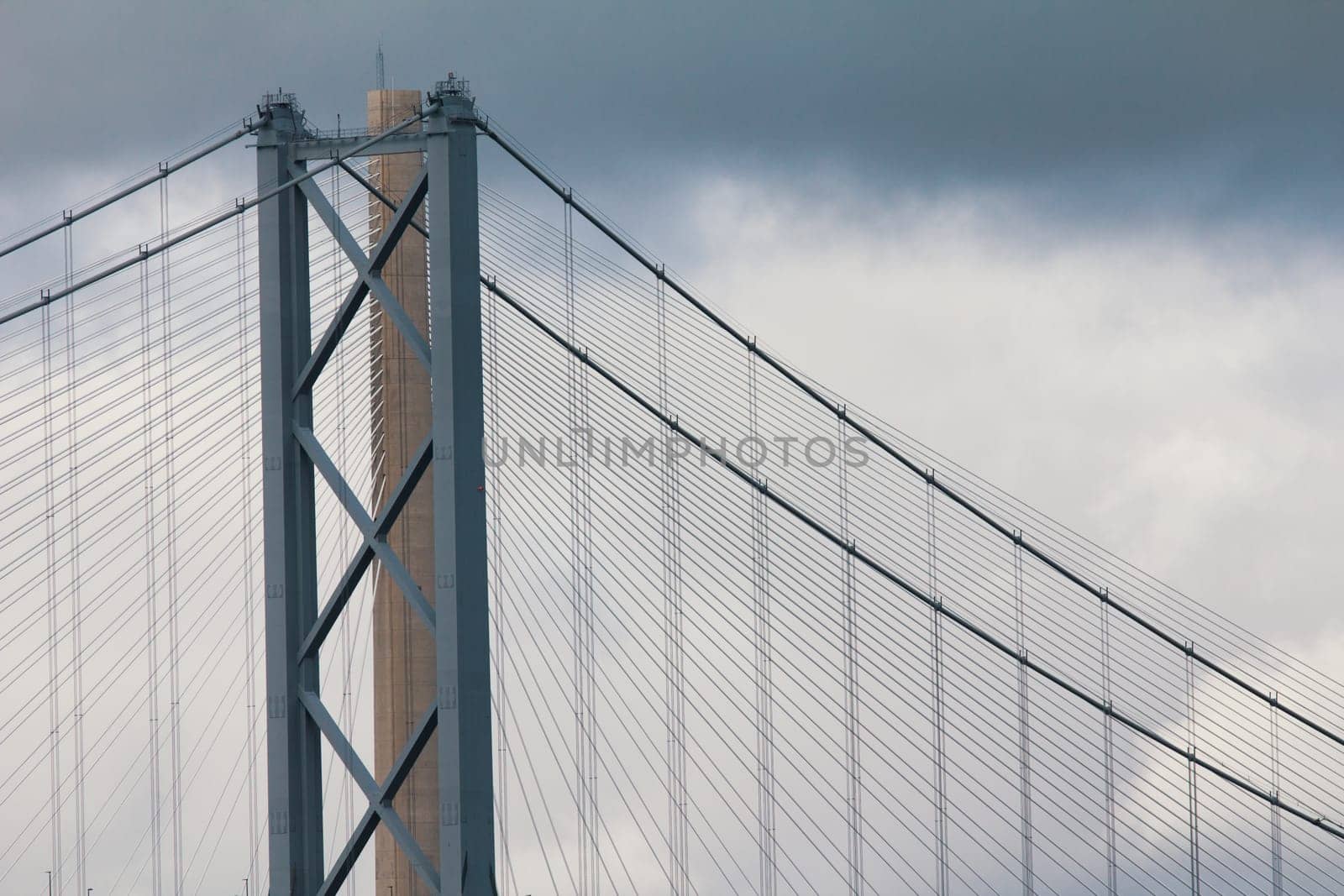 Top of the big iron city bridge - dteel and cables