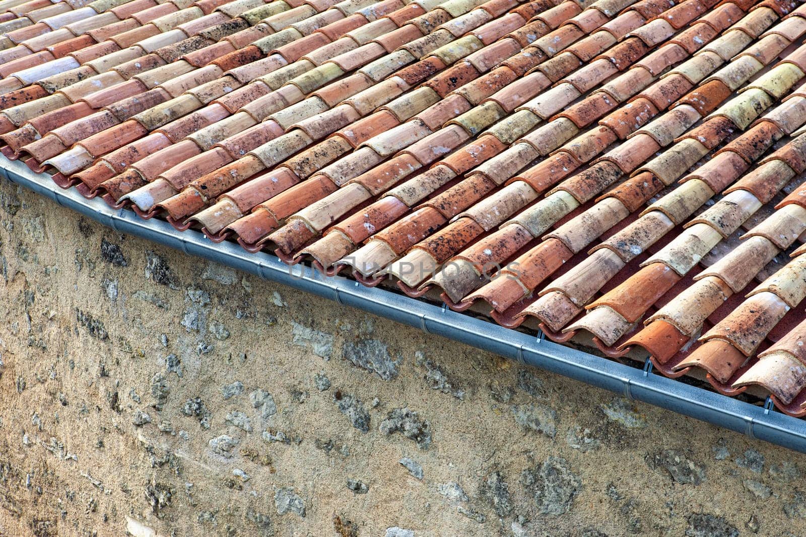 Tiled roof in a French village