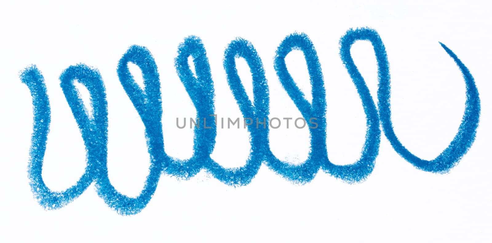 Scribbles drawn with blue pencil on white background