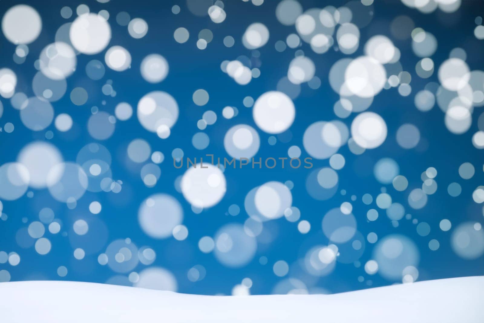 bokeh winter background. blue bokeh lights abstract background