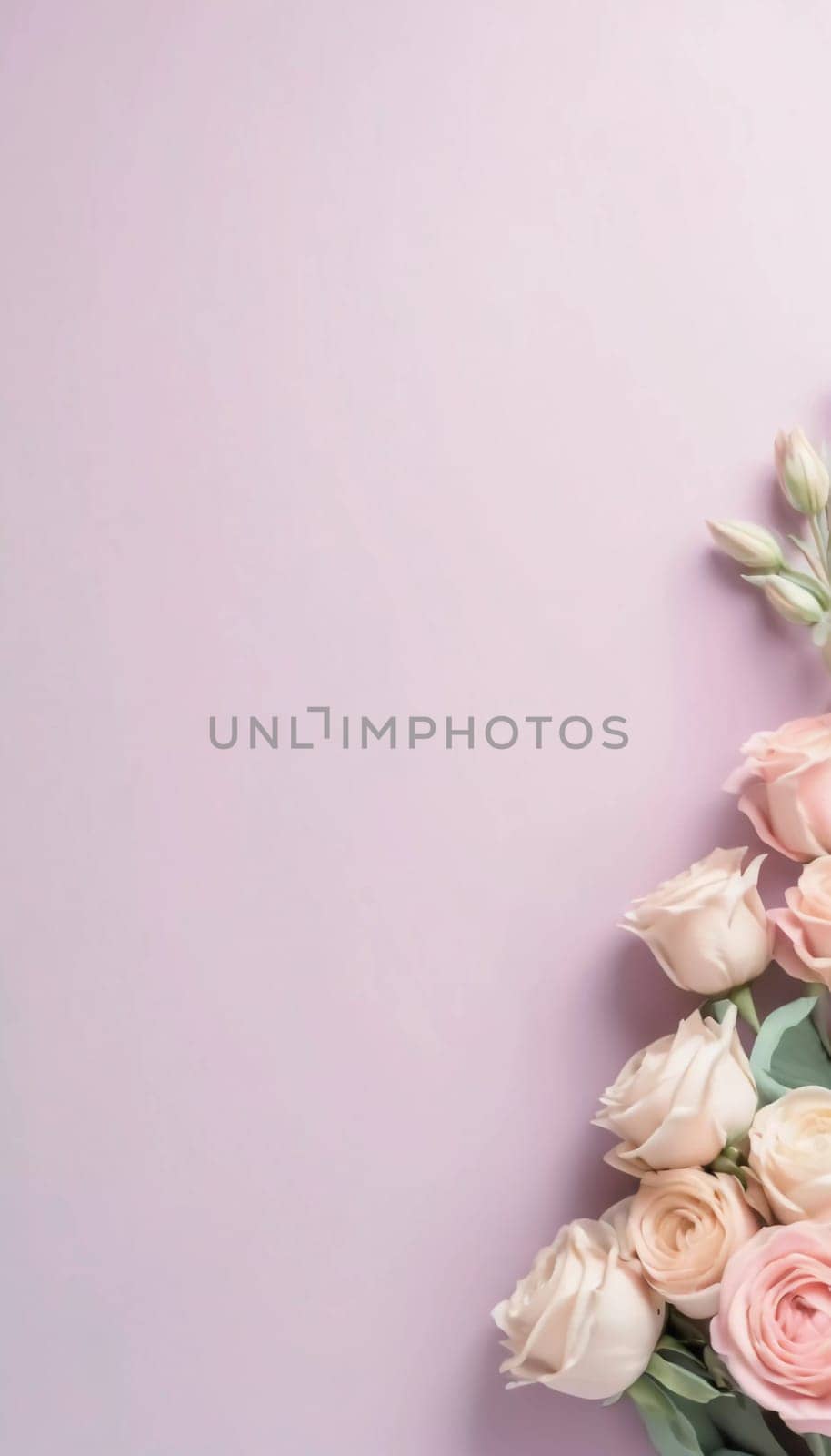 Soft pastel hues gently embrace a cluster of elegant roses, offering a serene and inviting backdrop perfect for expressing emotions with warmth and beauty, creating lasting impressions.