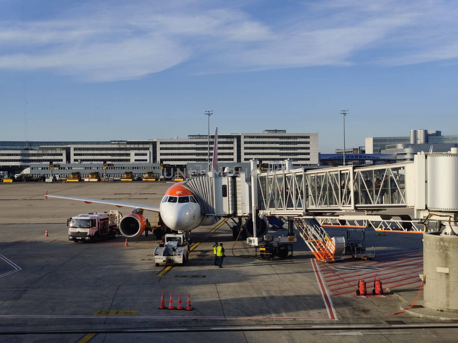 Paris, France - March 2nd, 2025: Orly airport in Paris Passenger airplane in airport.