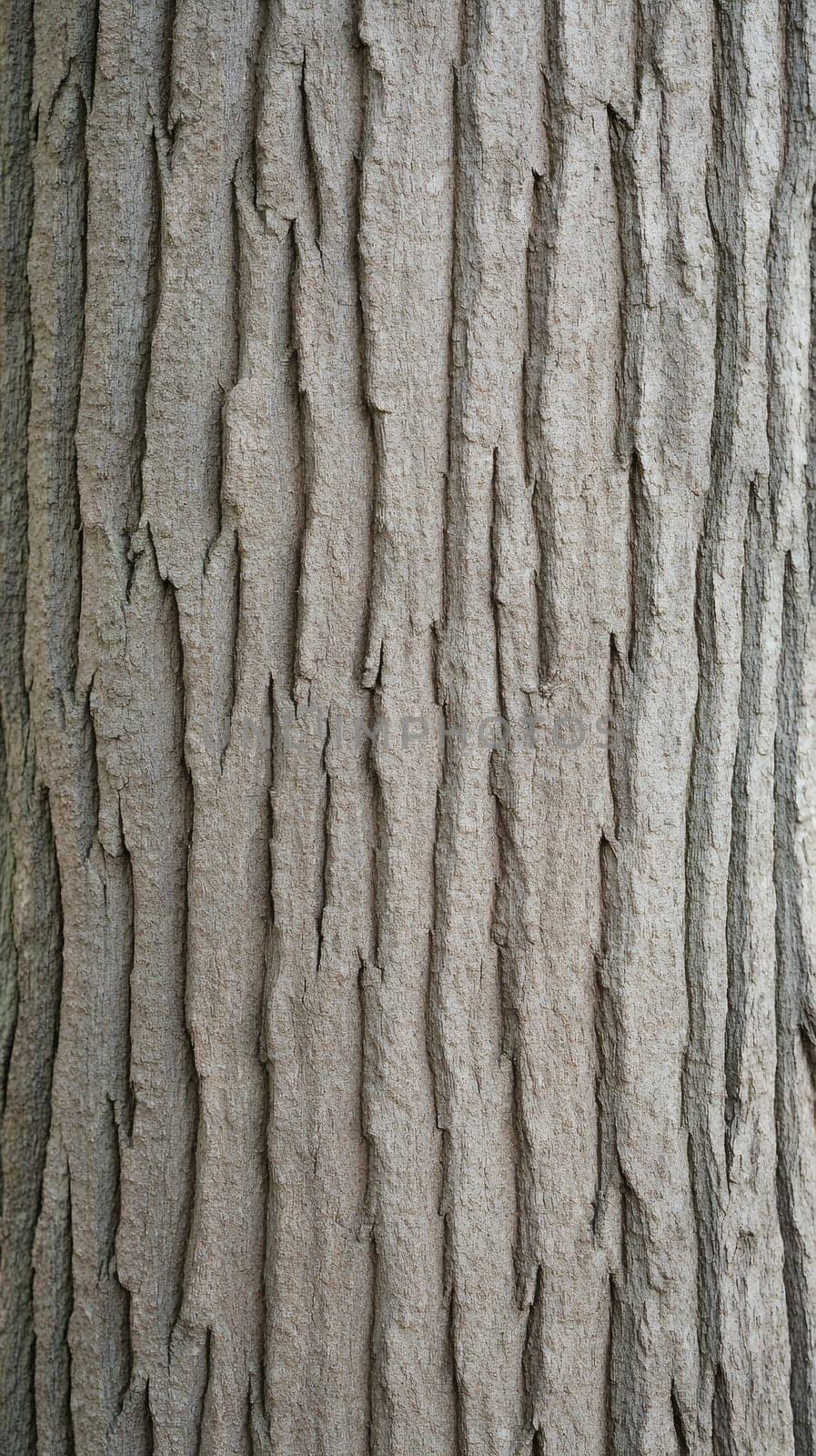 A close up of textured tree bark, showcasing the natural patterns and rugged surface of the wood.
