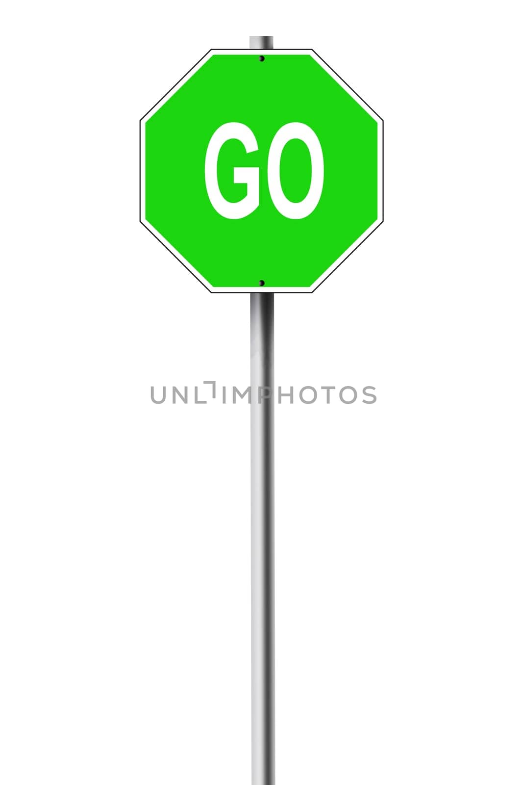 A go sign on a pole