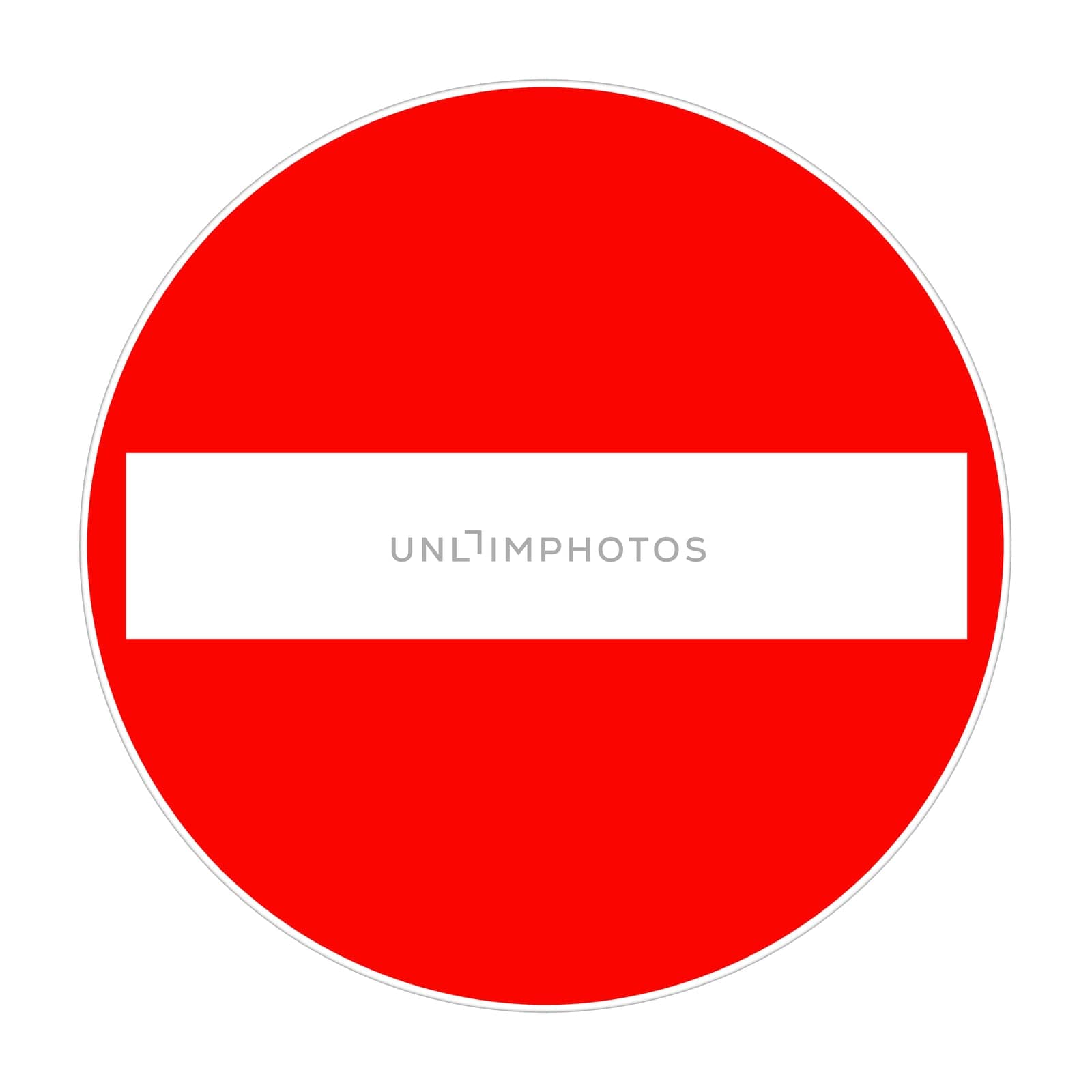 A no entry sign with clipping path