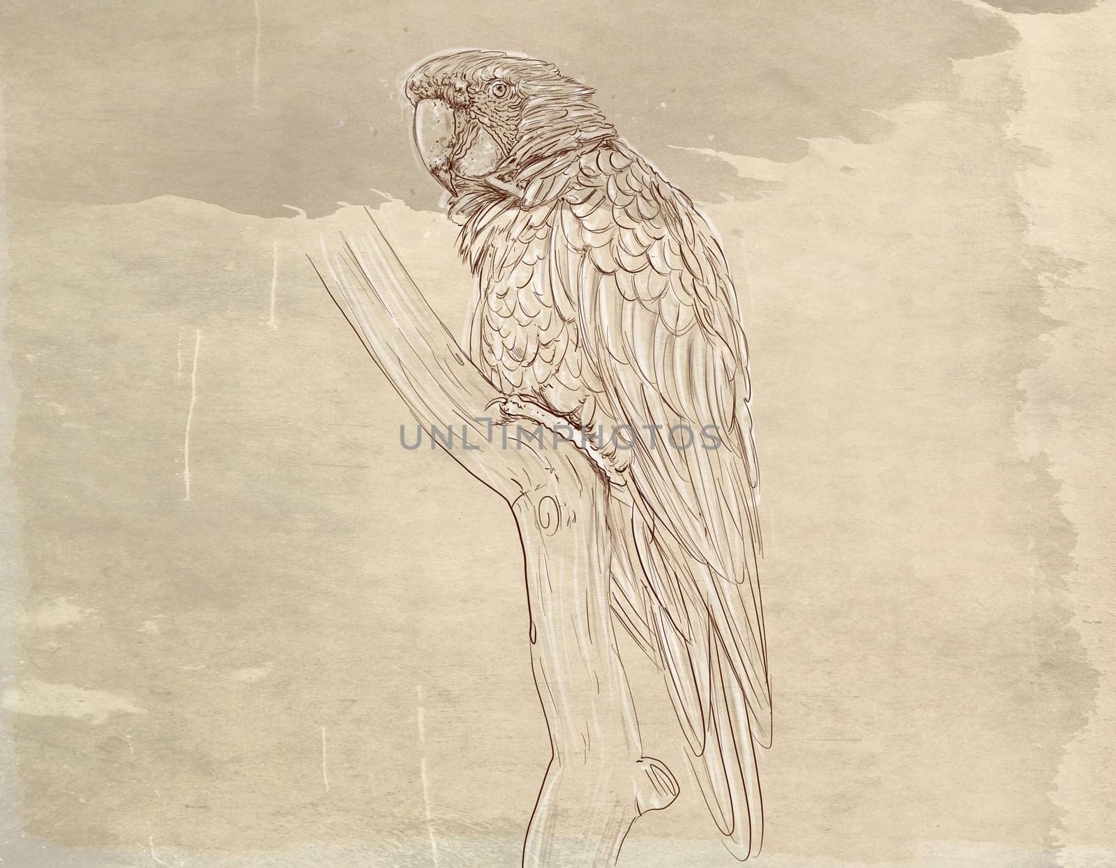 hand drawn illustrations portraits, animal objects and landscapes