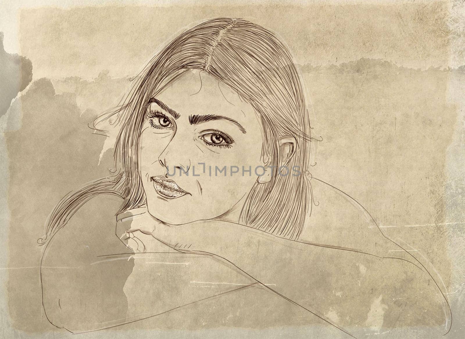 hand drawn illustrations portraits, animal objects and landscapes