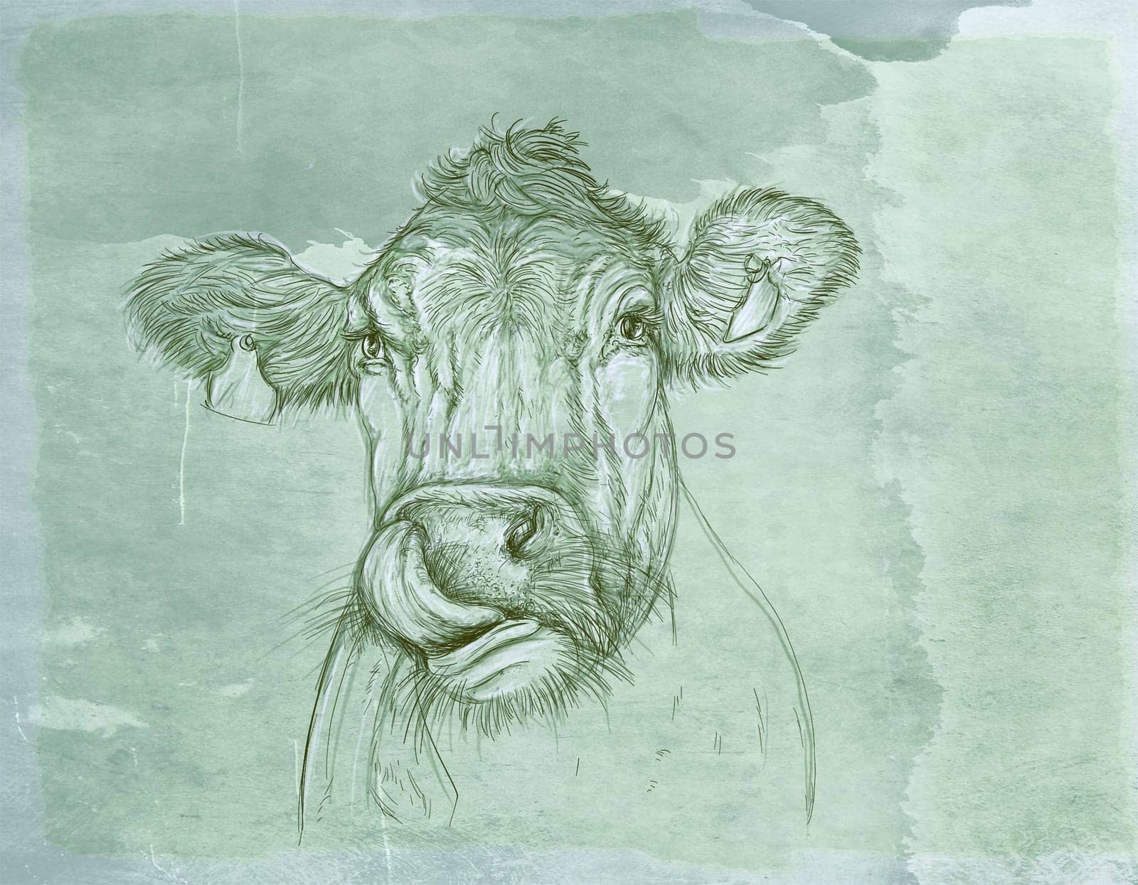 hand drawn illustrations portraits, animal objects and landscapes
