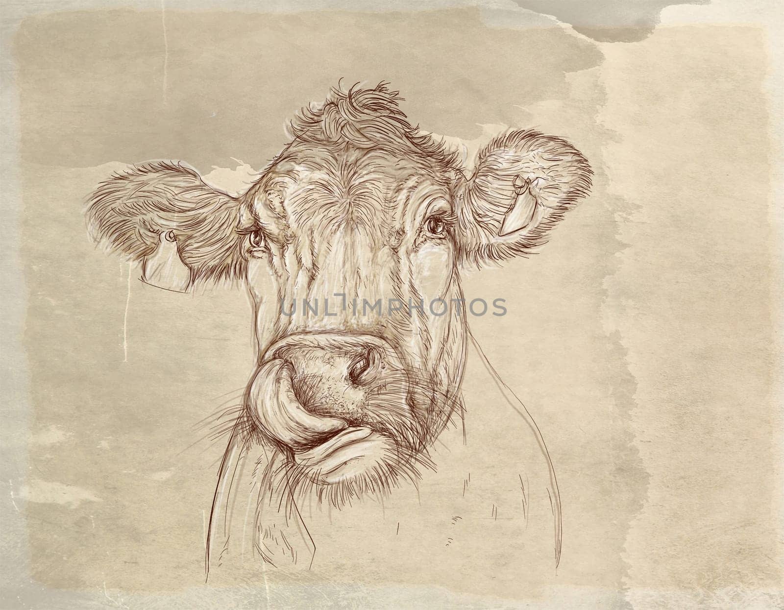hand drawn illustrations portraits, animal objects and landscapes