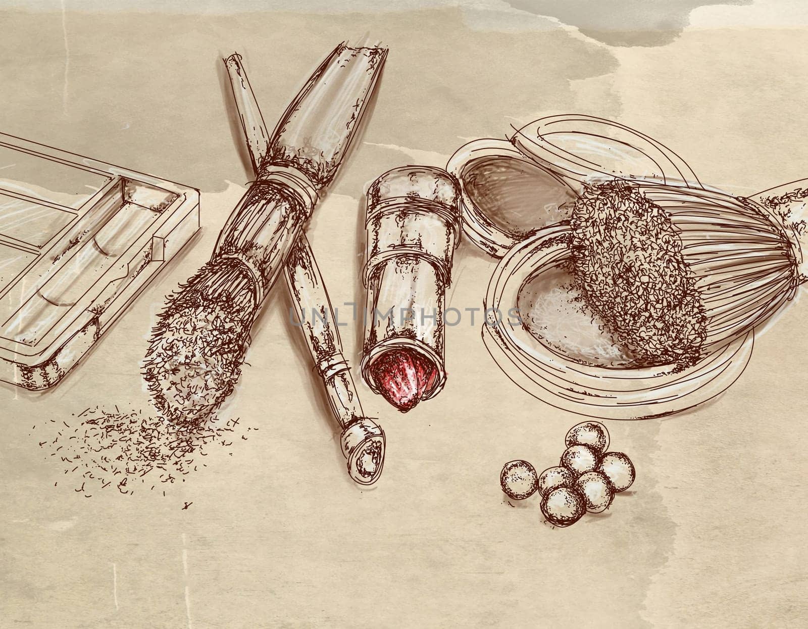 illustrations portraits, animal objects and landscapes