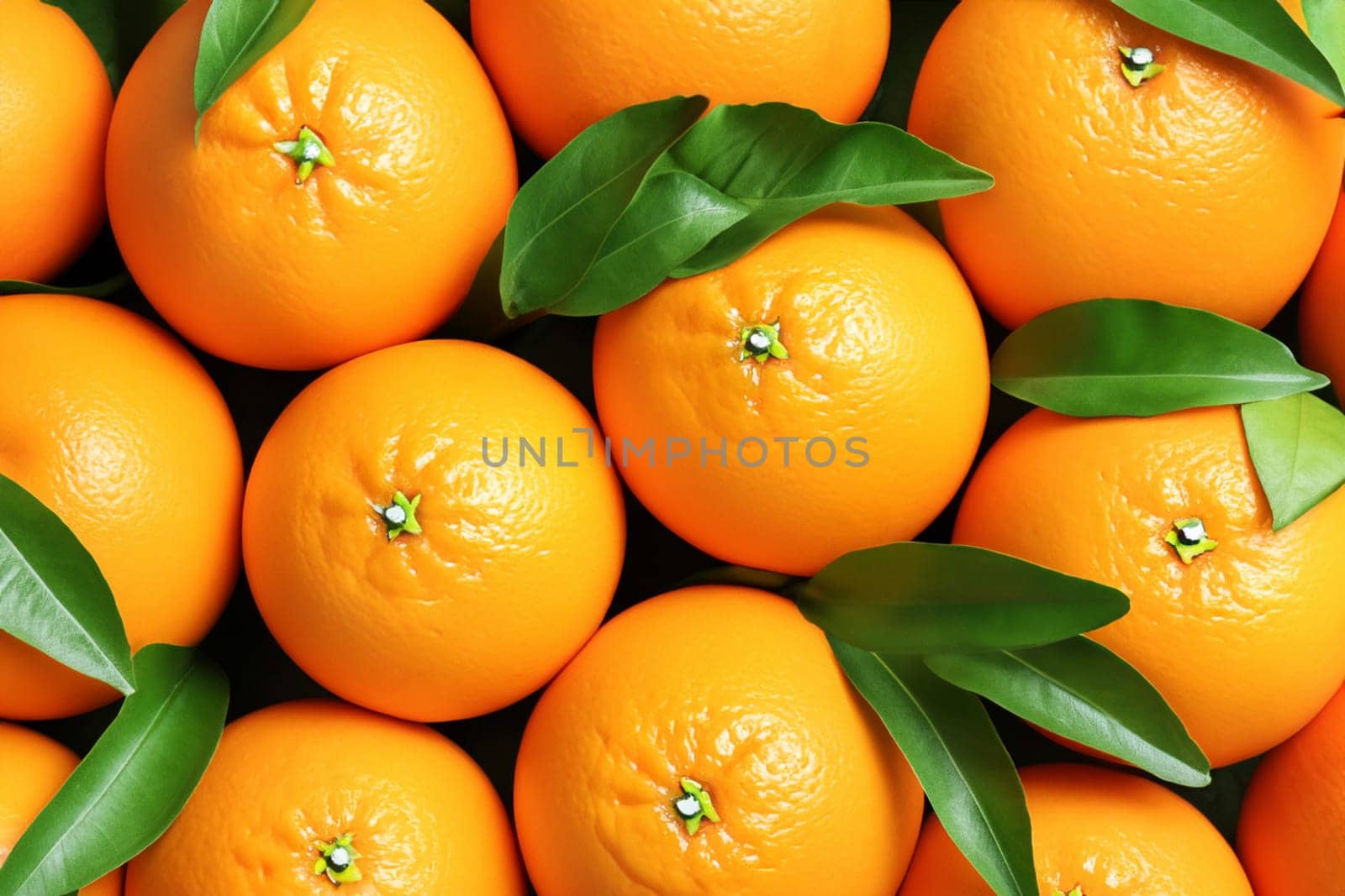 Image of fresh orange fruits with leaves. An orange is a fruit of various citrus species in the family Rutaceae