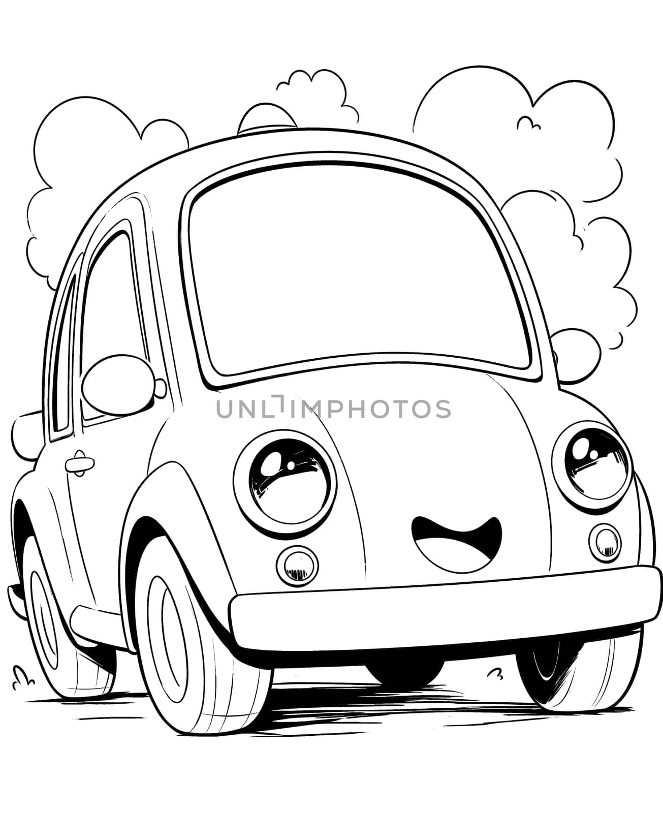 Coloring book for kids, coloring car