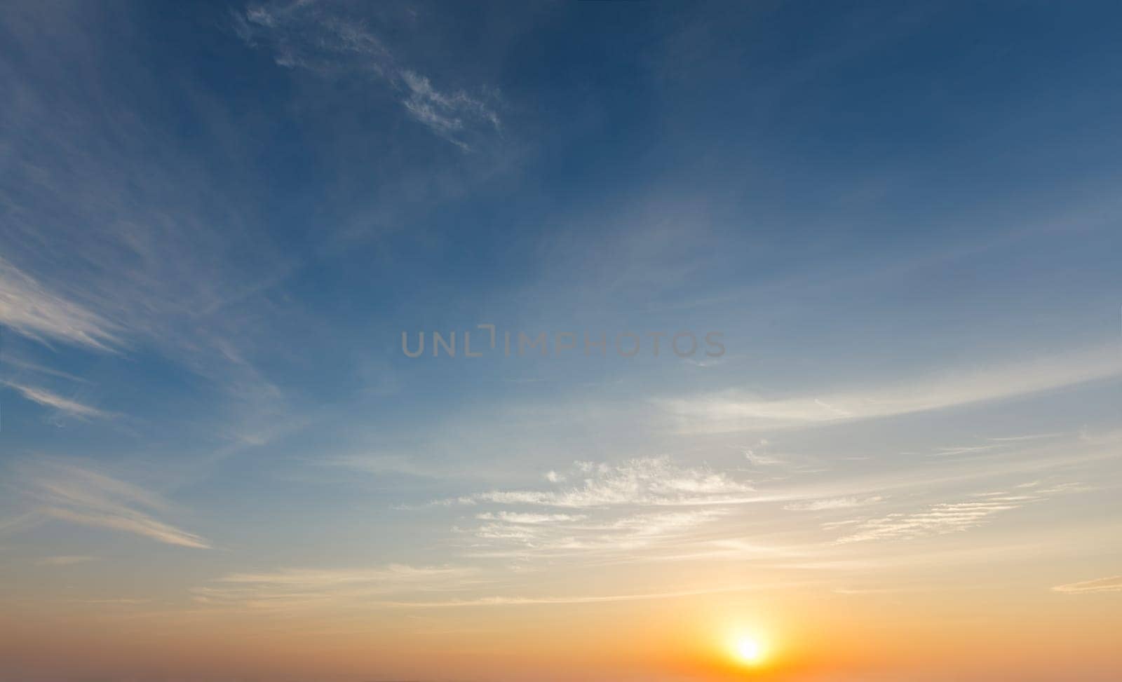 Beautiful dramatic scenic sunset sky background