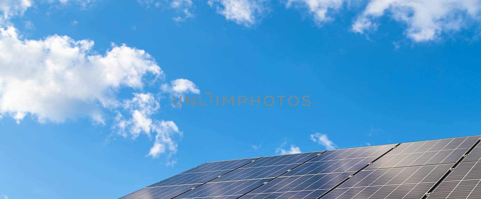 Solar panels on the roof of the house. Selective focus. nature.