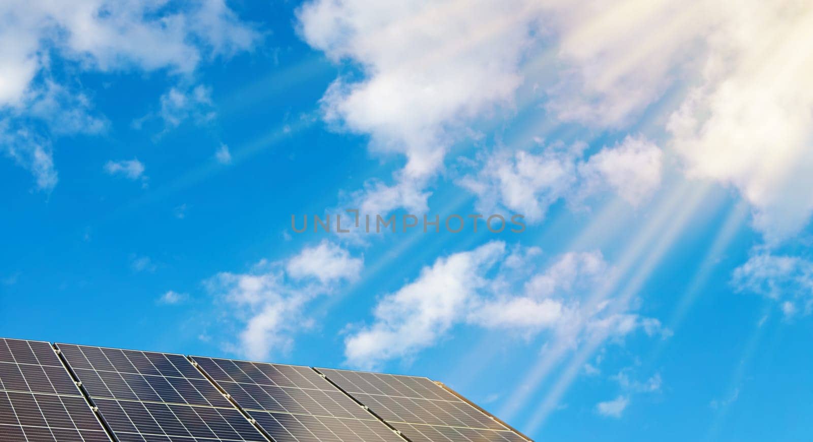 Solar panels on the roof of the house. Selective focus. nature.