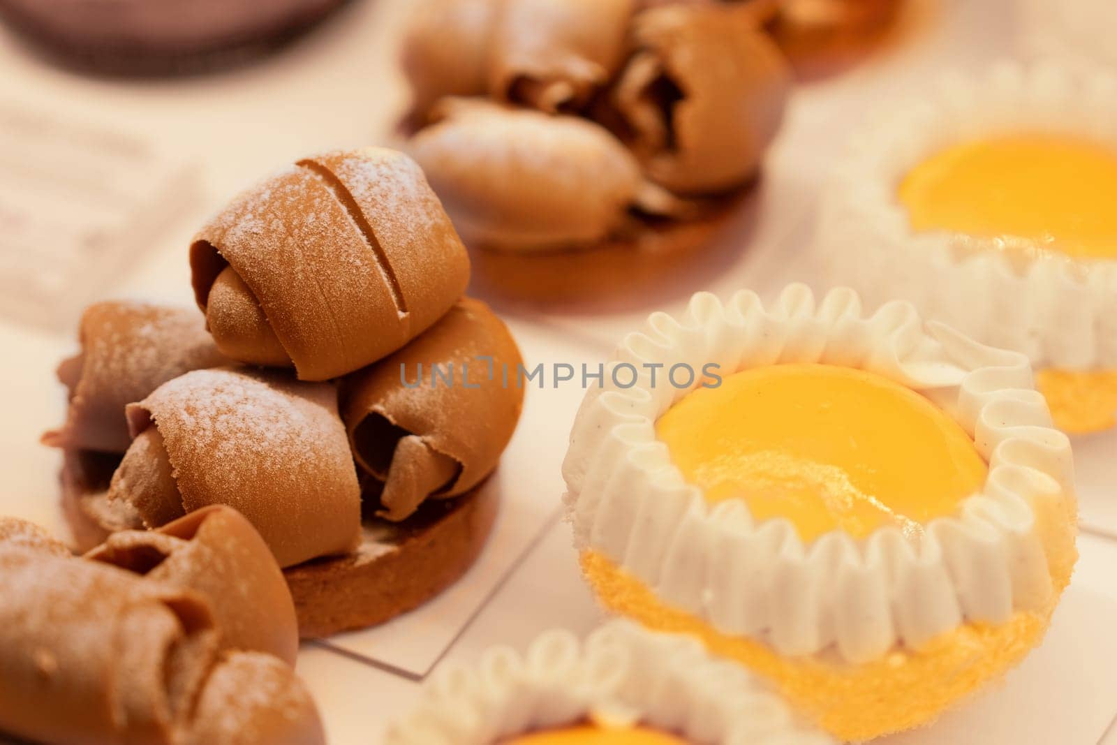 French chocolate cream tarte and tartlets lemons pie