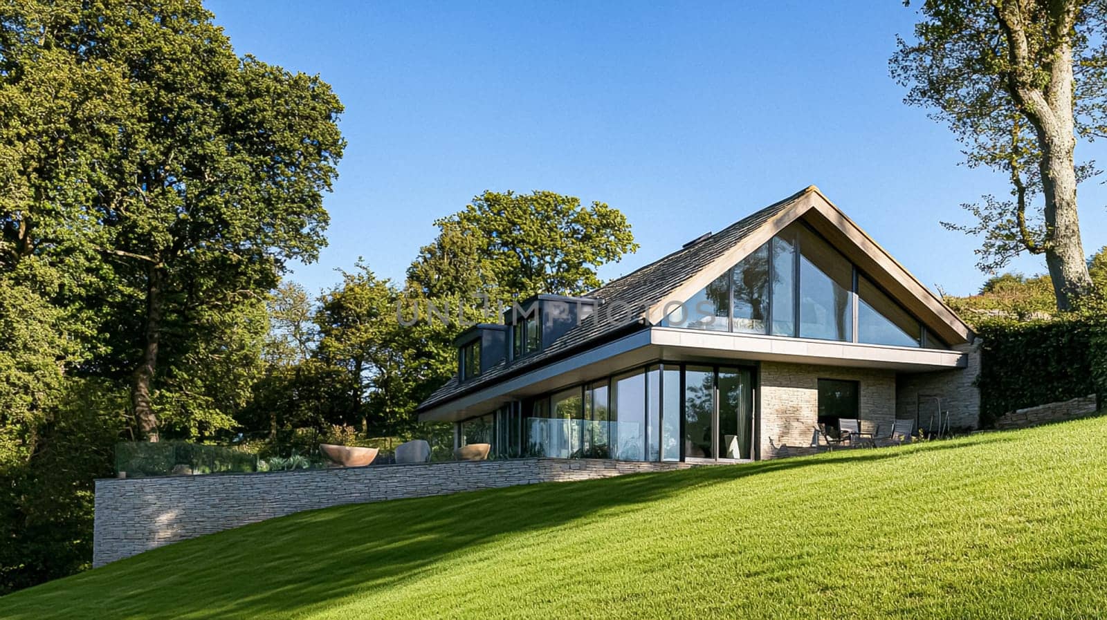 Grand and refined English countryside home, featuring timeless architectural elegance, manicured gardens, and charming details that exude sophistication and heritage idea