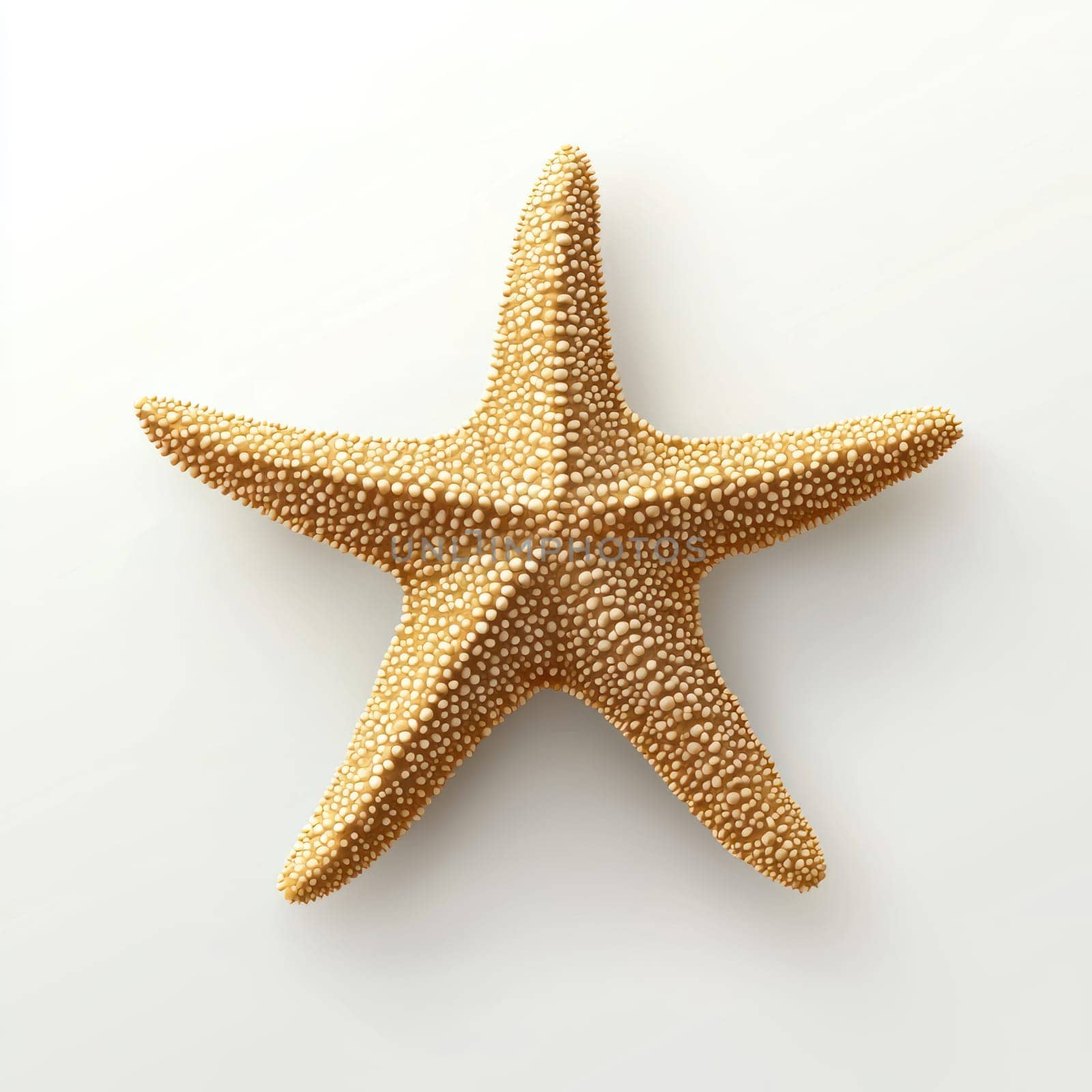 A Starfish with textured surface on white background, evoking summer coastal vibe