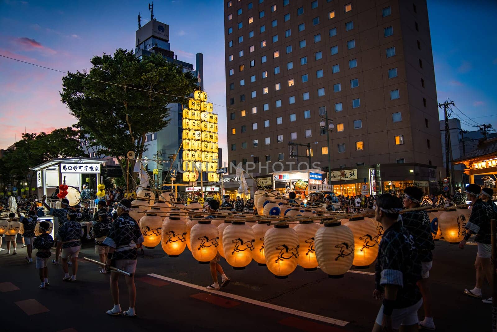 Akita kanto festival, august 2024, in Japan. High quality photo