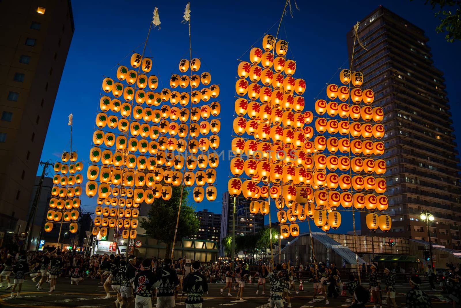 Akita kanto festival, august 2024, in Japan. High quality photo